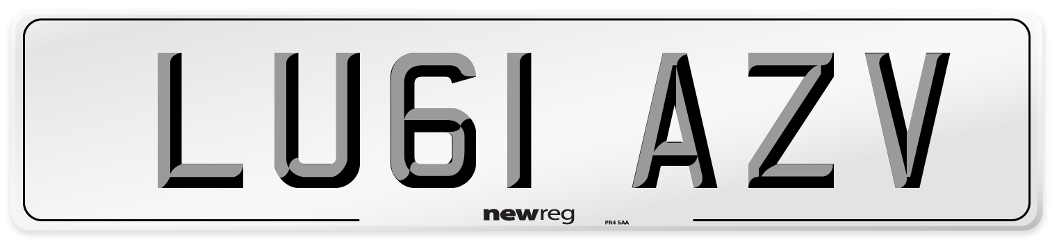 LU61 AZV Number Plate from New Reg